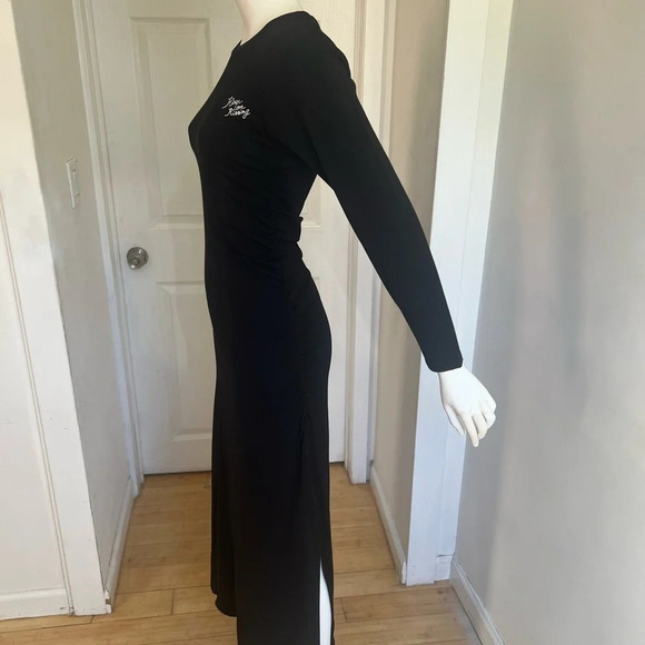 Maison Labiche Black Long Sleeve Viscose Stretchy Bodycon Maxi Dress Size S NWOT - Picture 8 of 12